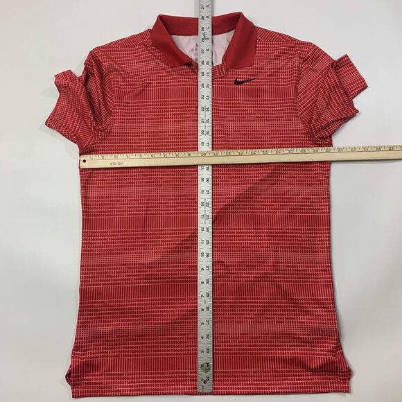 Nike Golf Shirt Mens S Small Red Standard Dri Fit Vapor Printed Stretch Collared - Picture 4 of 9